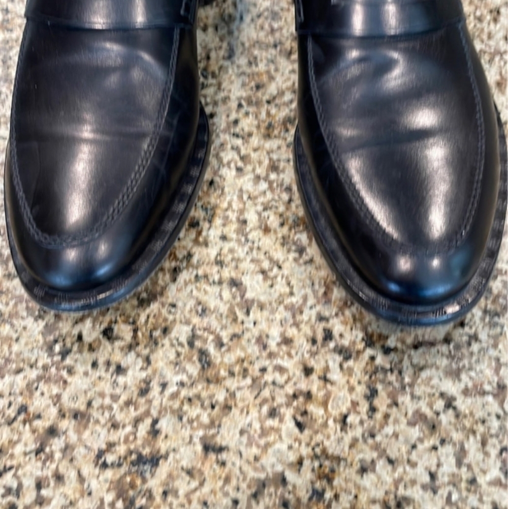 Louis Vuitton Black Leather Men's Loafer Slip On Dress Shoe's Size 9.5 - Picture 2 of 8